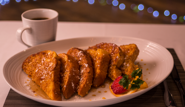 delicious breakfast french toast with syrup