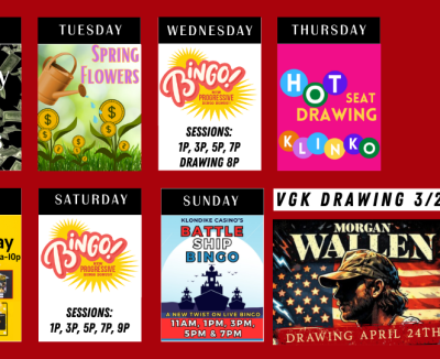 Calendar of Casino Promotions April 6 - 19, 2026.