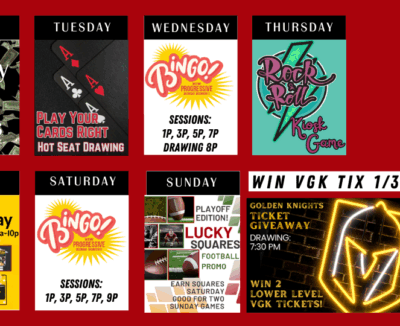 Calendar of Casino Promotions January 12 - 25, 2026.