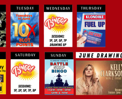 Calendar of Casino Promotions June 1 - 14, 2026.