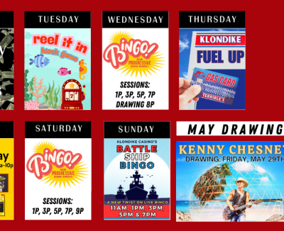 Calendar of Casino Promotions May 4 - 17, 2026.